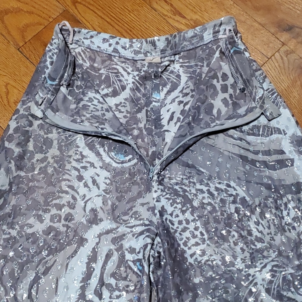 🐅 Vintage Shimmering Tiger Leopard Wide leg pants - Picture 6 of 10